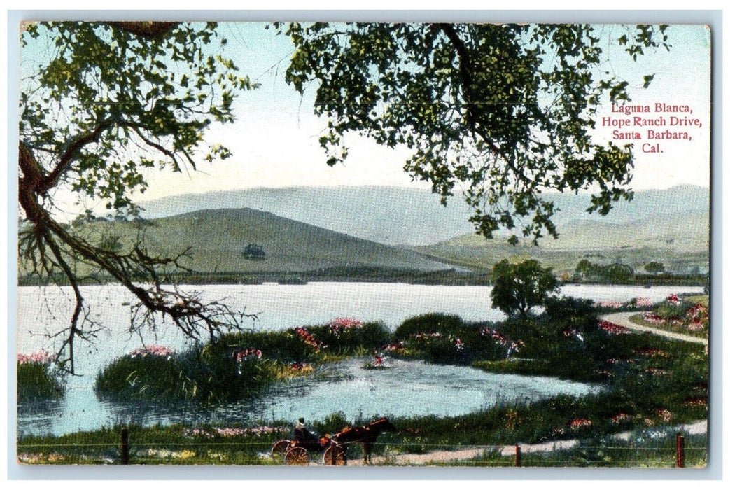 Laguna Blanca Hope Ranch Drive Santa Barbara California CA Antique Postcard
