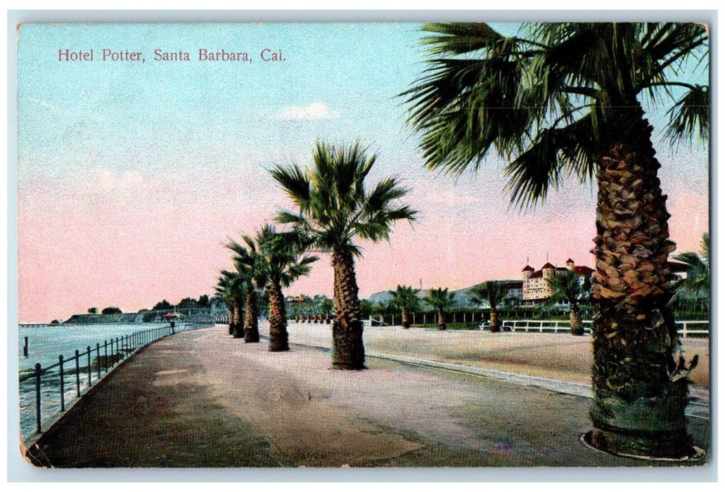 View Of Hotel Potter Santa Barbara California CA Unposted Antique Postcard
