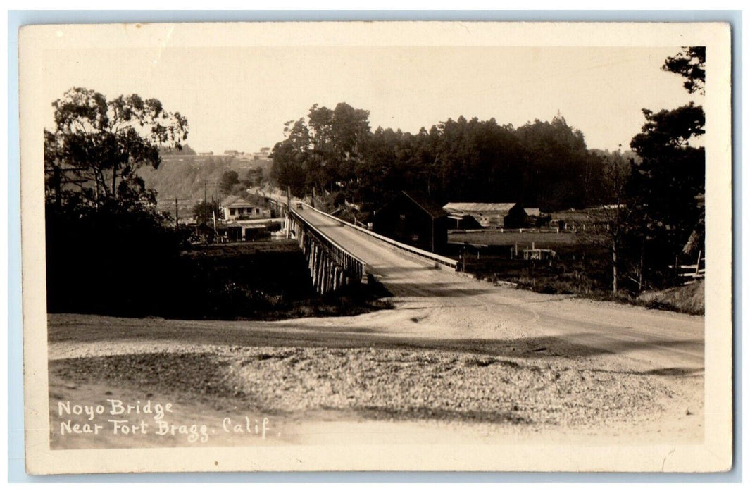 c1920's Noyo Bridge Near Fort Bragg California CA RPPC Unposted Photo Postcard