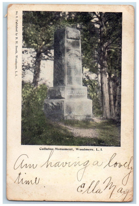 1907 Culluloo Monument Woodmere Long Island New York NY Posted Postcard