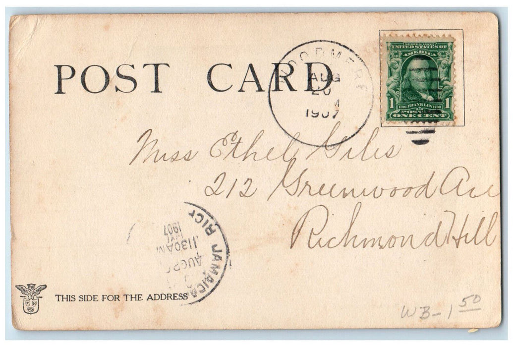 1907 Culluloo Monument Woodmere Long Island New York NY Posted Postcard