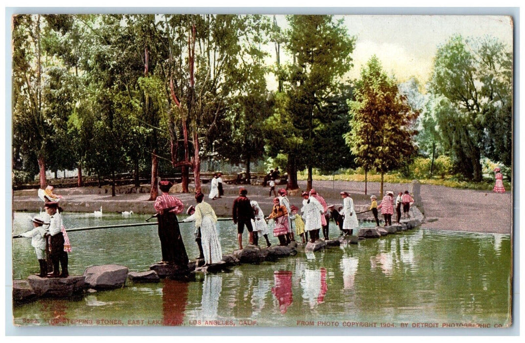 c1910's Stepping Stones East Lake Park Los Angeles California CA Posted Postcard