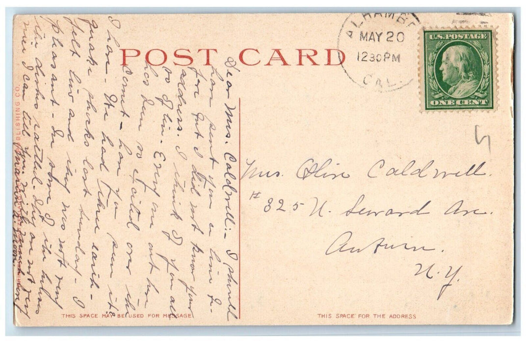 c1910's Stepping Stones East Lake Park Los Angeles California CA Posted Postcard