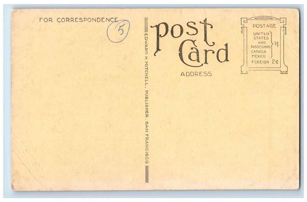 Mission San Juan Bautista California CA, Level And Plumb Bob Old Carder Postcard