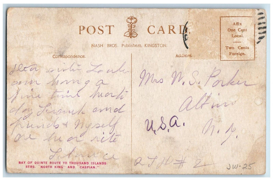 c1910 Bay of Quinte Route Devil's Oven Thousand Islands New York NY Postcard