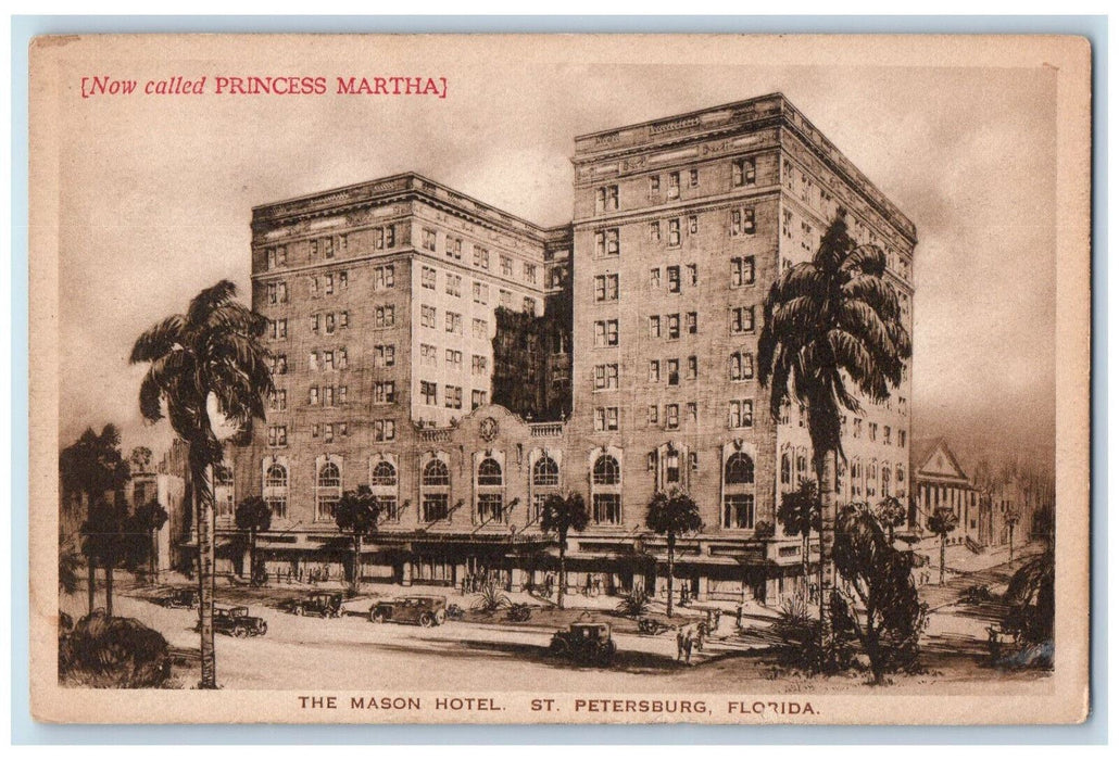 c1910 The Mason Hotel (Now Princess Martha) St. Petersburg Florida FL Postcard