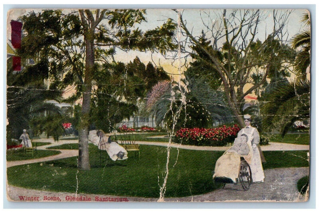 c1910's Winter Scene Glendale Sanitarium California CA Unposted Antique Postcard