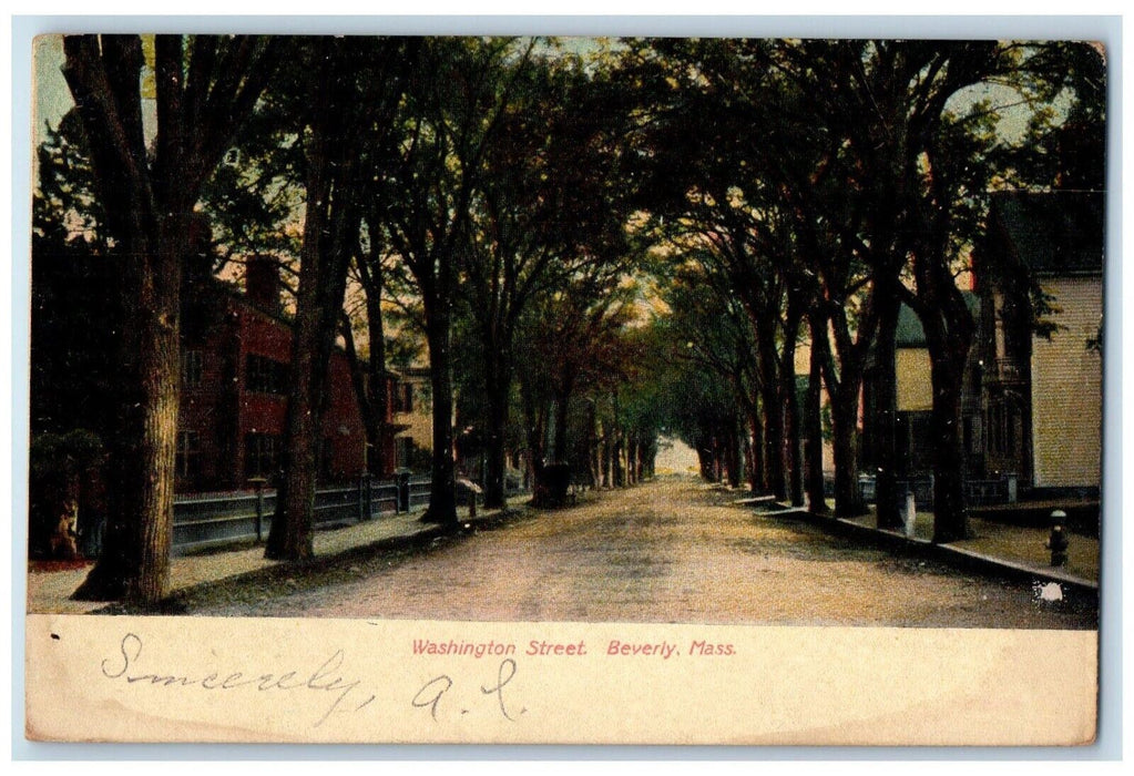 1909 Washington Street Road Exterior Sidewalk Beverly Massachusetts MA Postcard