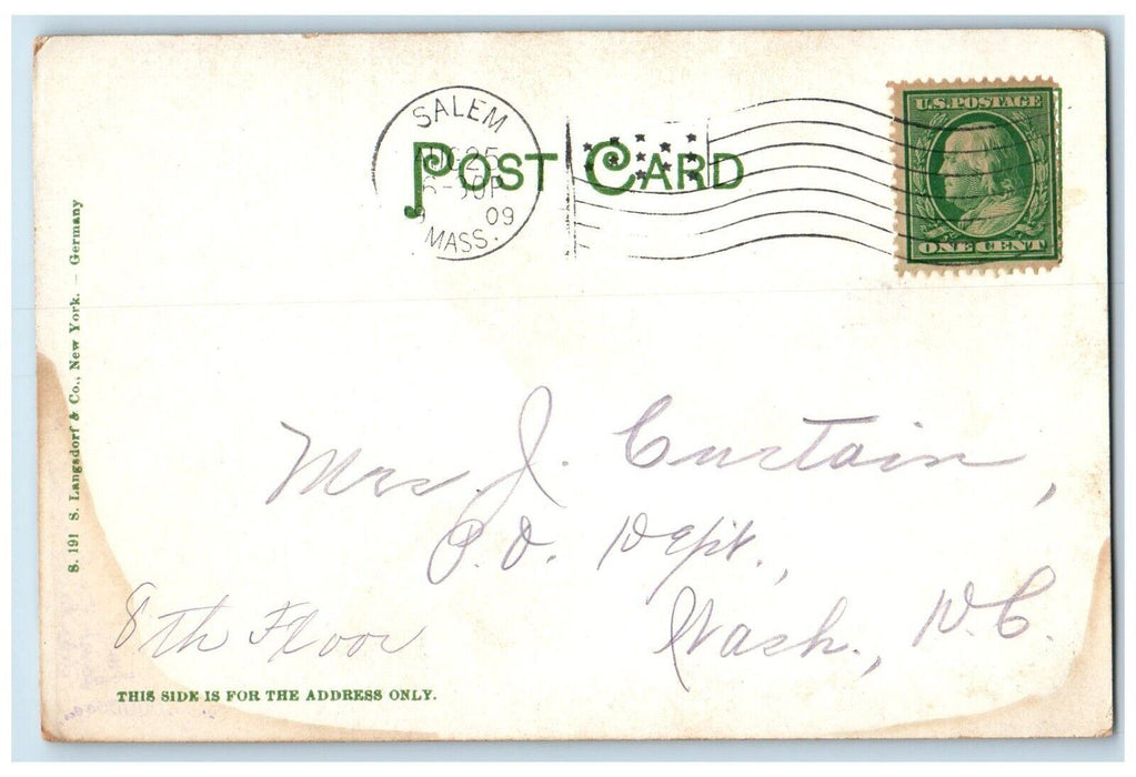 1909 Washington Street Road Exterior Sidewalk Beverly Massachusetts MA Postcard