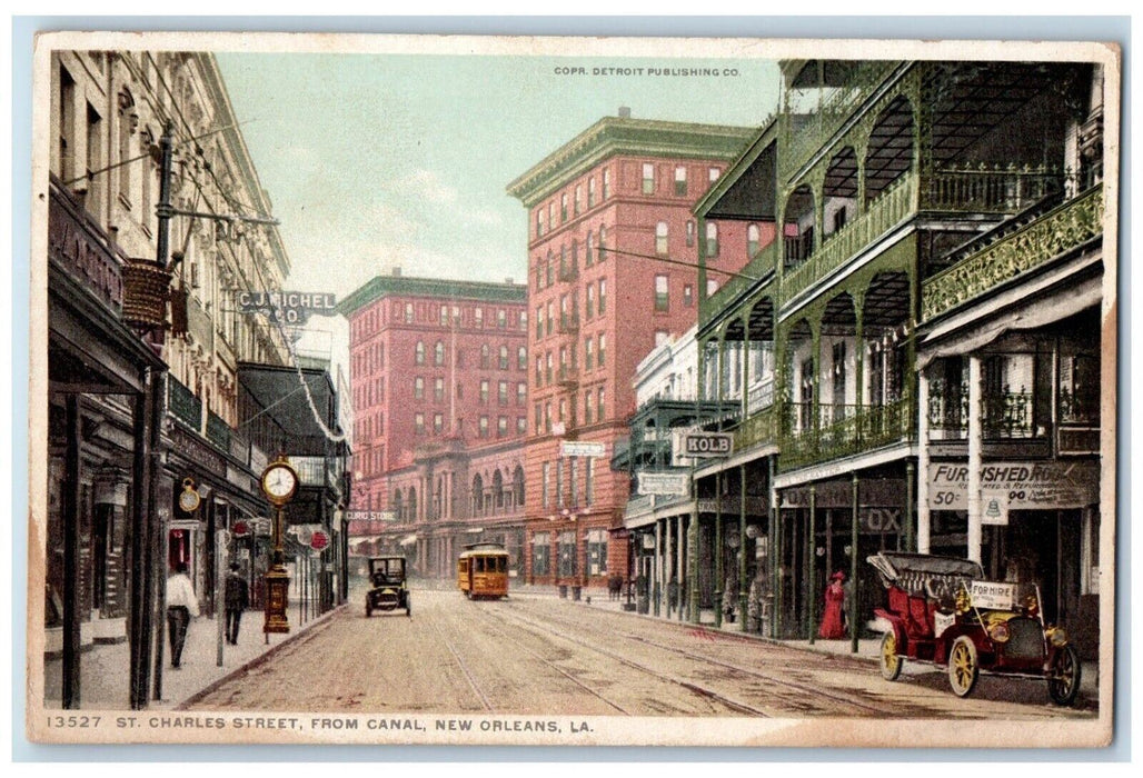 1912 St. Charles Street From Canal Streetcar Road New Orleans Louisiana Postcard