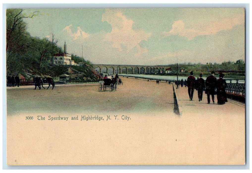 c1905 The Speedway And Highbridge New York City NY Rotograph Antique Postcard
