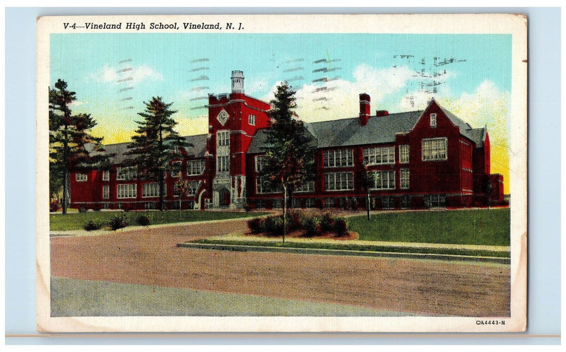 1950 Vineland High School Vineland New Jersey NJ Vintage Posted Postcard