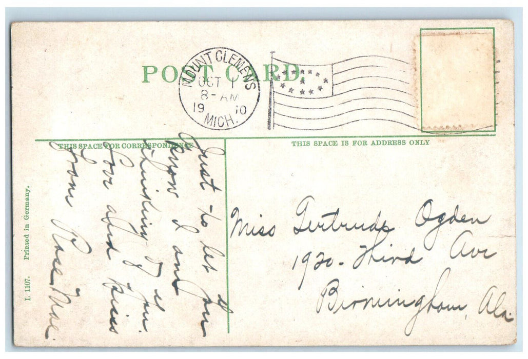1910 Hotel Medea Baths Mt. Clemens Michigan MI Antique Posted Postcard