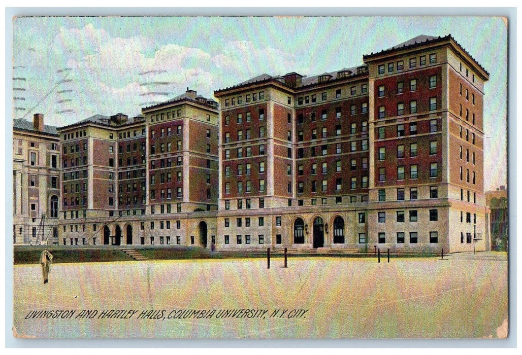 1909 Livingston And Hartley Halls Columbia University New York City NY Postcard