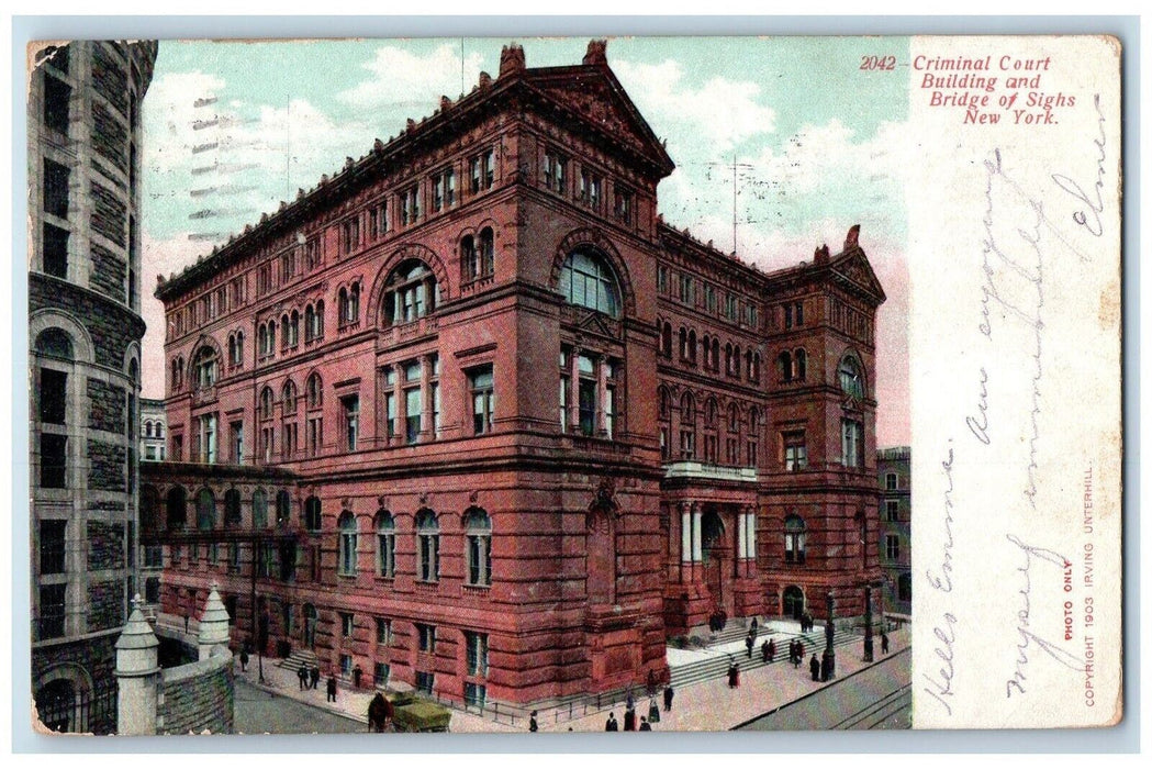 1907 Criminal Court Building And Bridge Of Sighs New York NY Antique Postcard