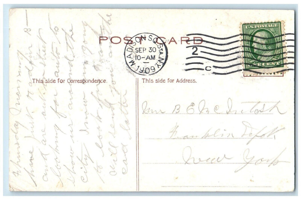 1909 Mc Adoo Tunnel And Steamer Ship New York NY Dual View Antique Postcard
