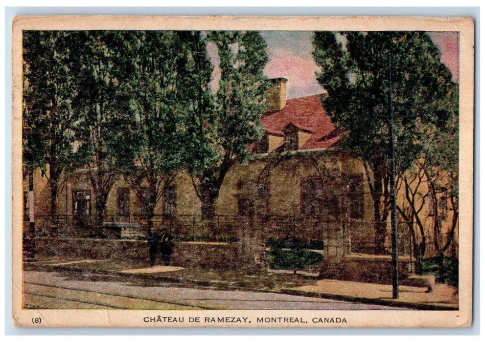 1947 Chateau De Ramezay Exterior Street Sidewalk Road Montreal Canada Postcard