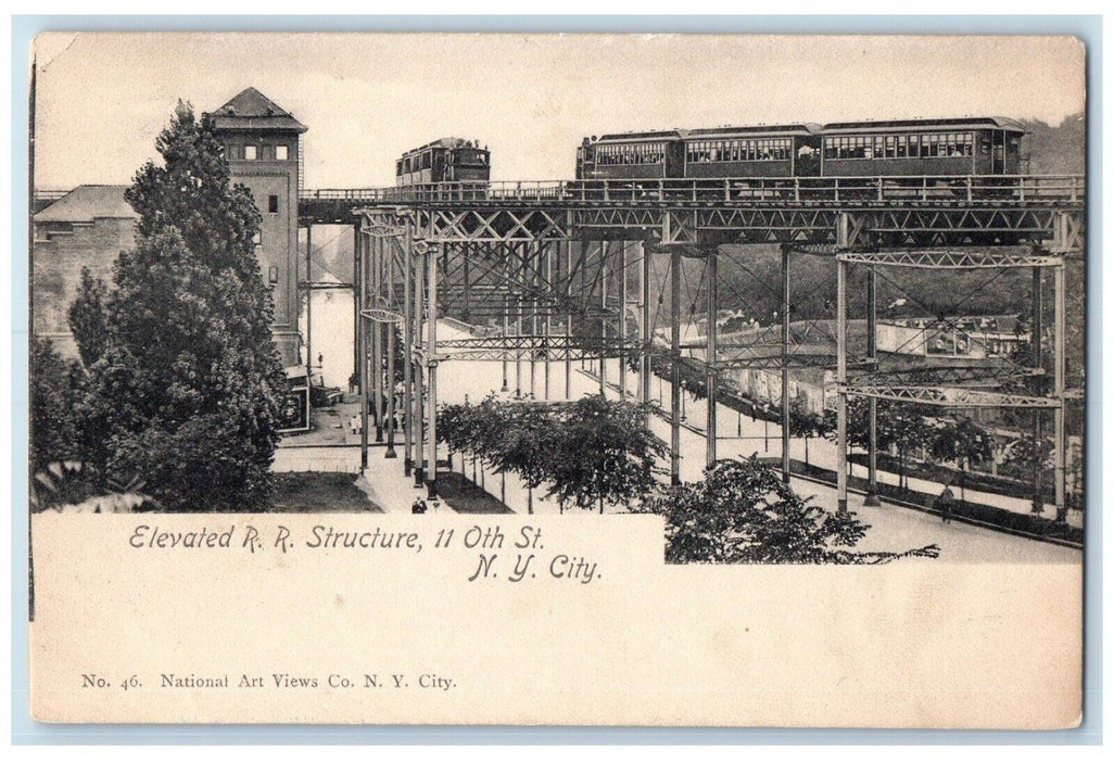 c1905 Elevated R. R. Railroad Structure New York City NY Antique Postcard