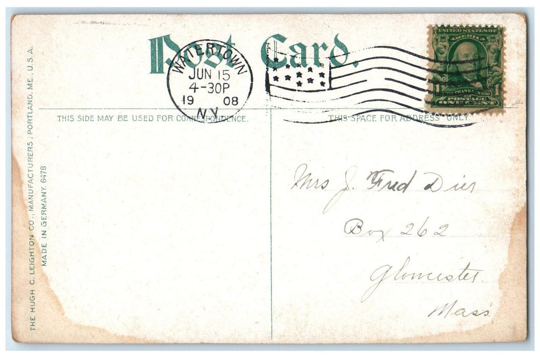 1908 Trinity Church Chapel Exterior Street Road Watertown New York NY Postcard