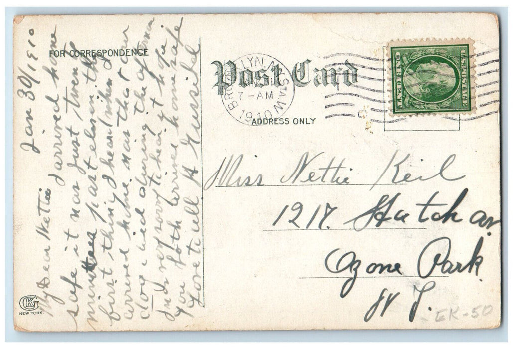 1910 View of Lincoln High School Enid Oklahoma OK Antique Posted Postcard
