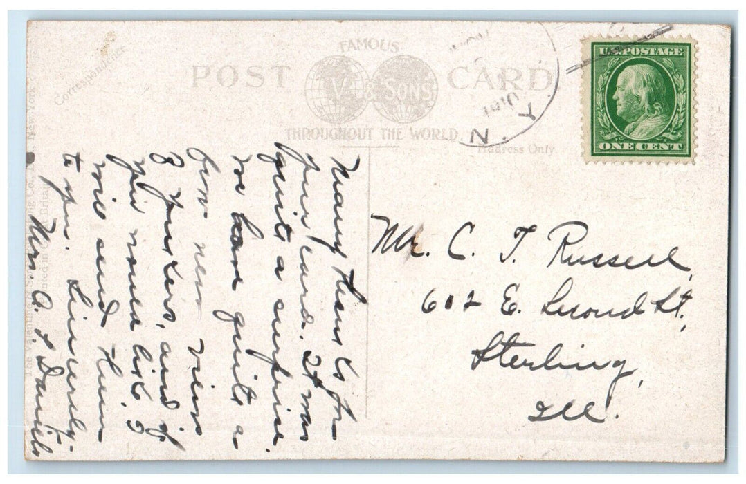 1910 The Fountain And Gardens Van Cortlandt Park New York NY Antique Postcard