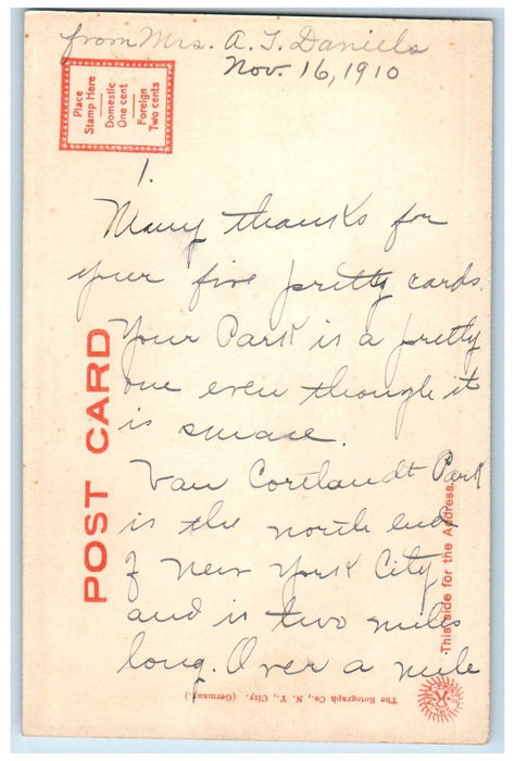 c1905 The Locust Grove Van Cortlandt Park New York NY Rotograph Antique Postcard