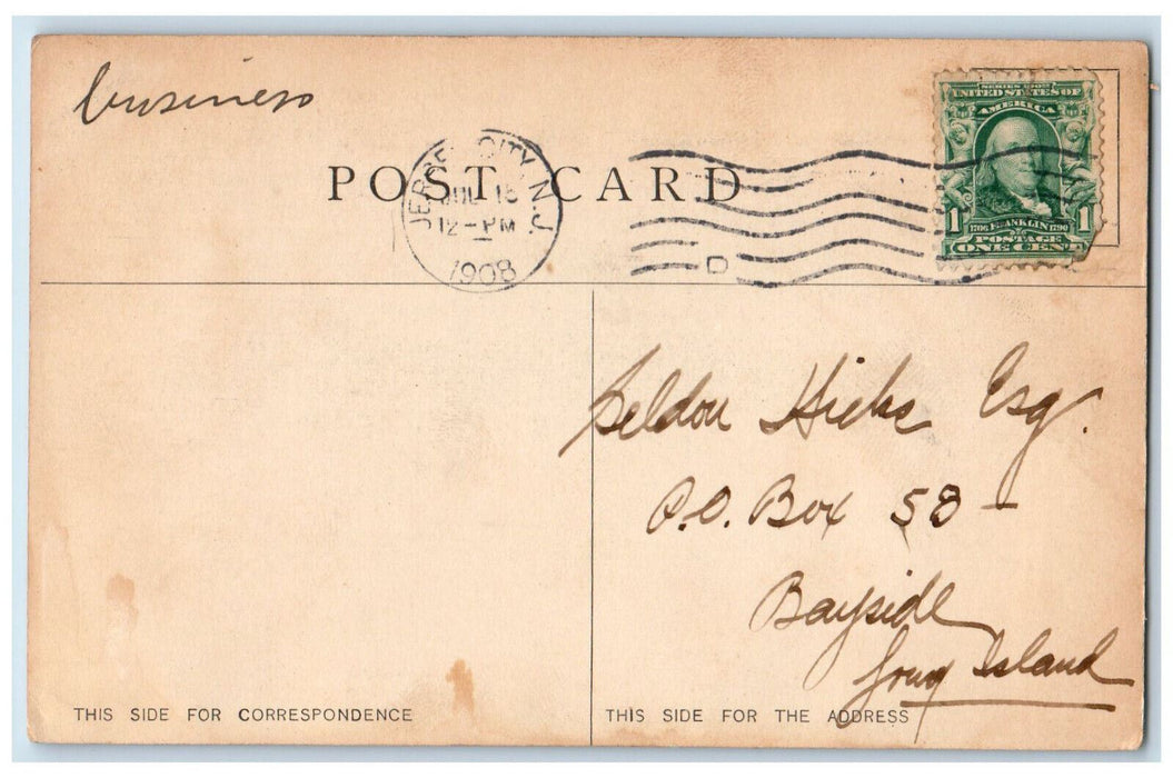 1908 Popular Member of the Summer Session Columbia University Business Postcard