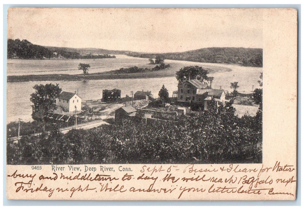 c1905 River View Deep River Connecticut CT Greenport NY RPO Postcard