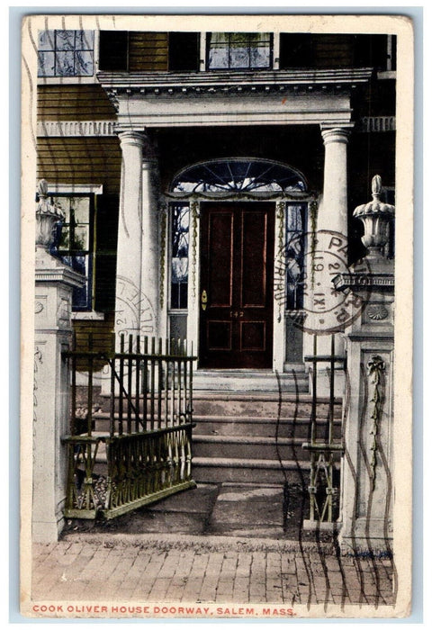 1921 Cook Oliver House Doorway Salem Massachusetts MA Antique Postcard