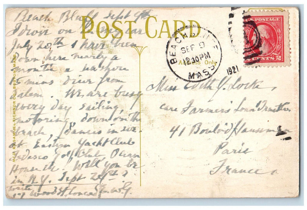 1921 Cook Oliver House Doorway Salem Massachusetts MA Antique Postcard