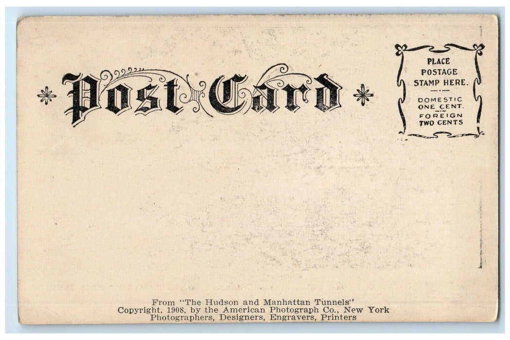 c1905 Christopher Street Station Hudson Manhattan Railway Tunnel NY Postcard