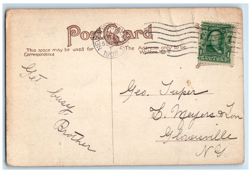 1908 Hudson's Company's Building From Hudson River New York NY Antique Postcard