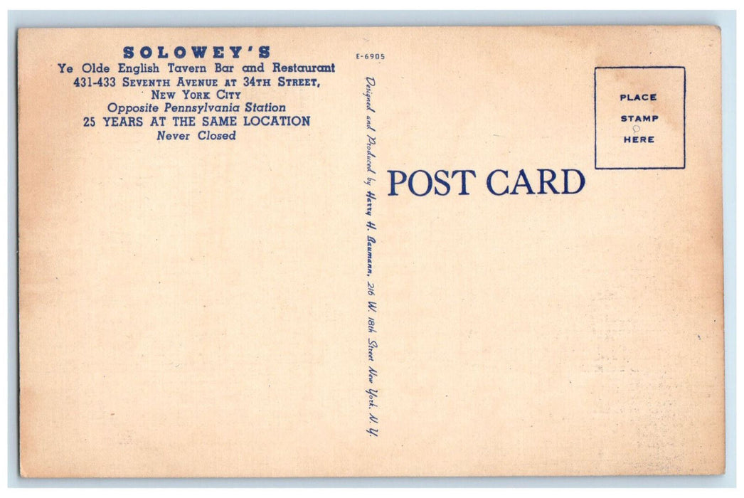 c1940's Solowey's Seventh Avenue New York City New York NY Multiview Postcard