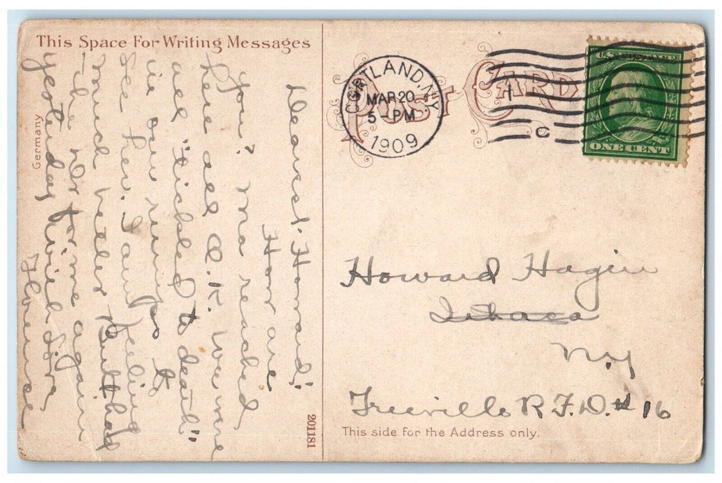 1909 Broadway North From Anu Street Trolley Cars New York NY Antique Postcard