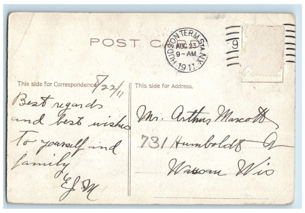 1911 Subway And Municipal Ferry New York NY, Tunnel Dual View Antique Postcard