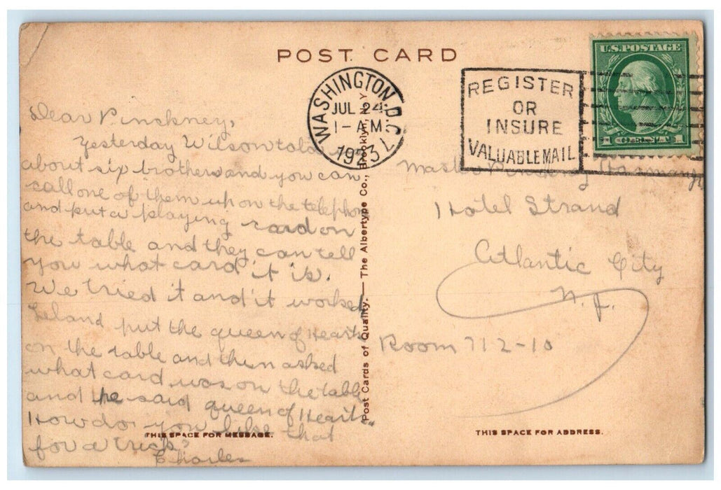 1923 Church Blessed Sacrament Stairs Exterior Sidewalk Chevy Chase DC Postcard