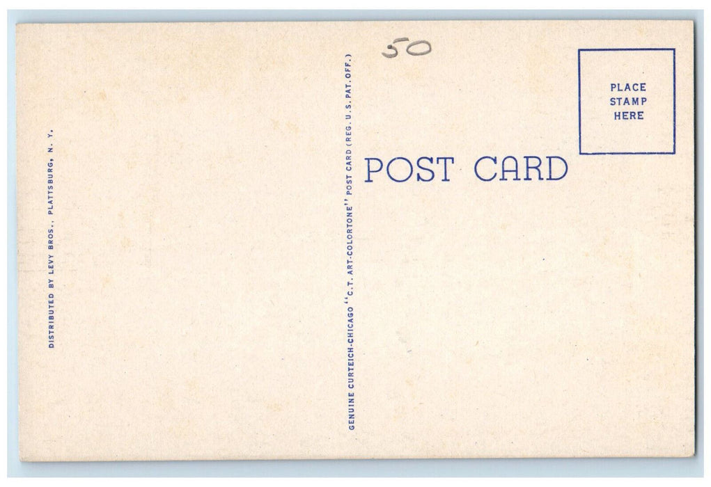 c1950's Roosevelt Ferry of the Lake Champlain Transportation Co. NY Postcard