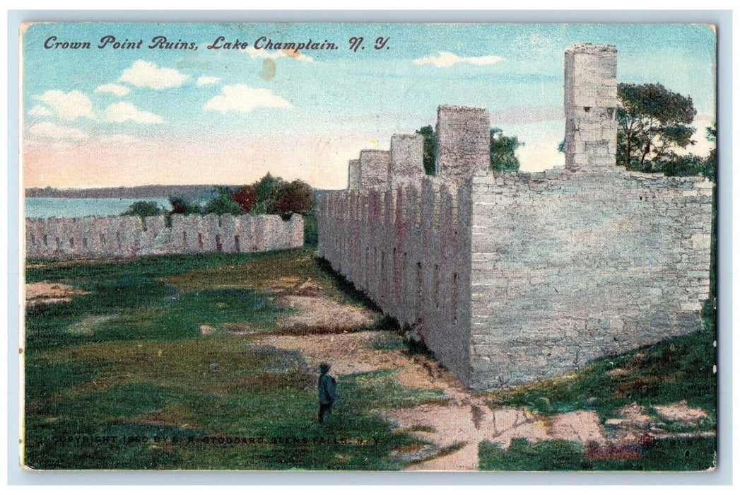 1908 Crown Point Ruins Lake Champlain New York NY Antique Posted Postcard