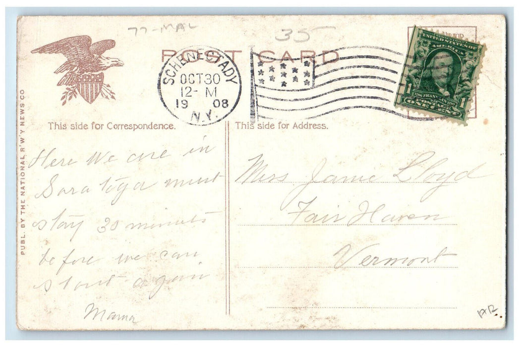 1908 Crown Point Ruins Lake Champlain New York NY Antique Posted Postcard