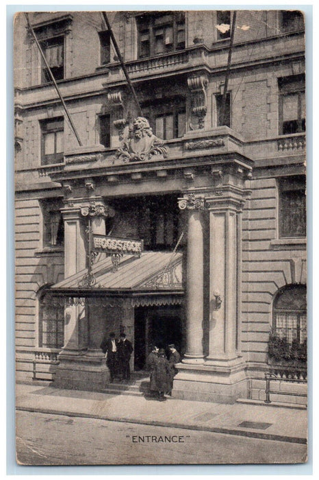 1908 Entrance Of Hotel Woodstock Building New York City NY Antique Postcard