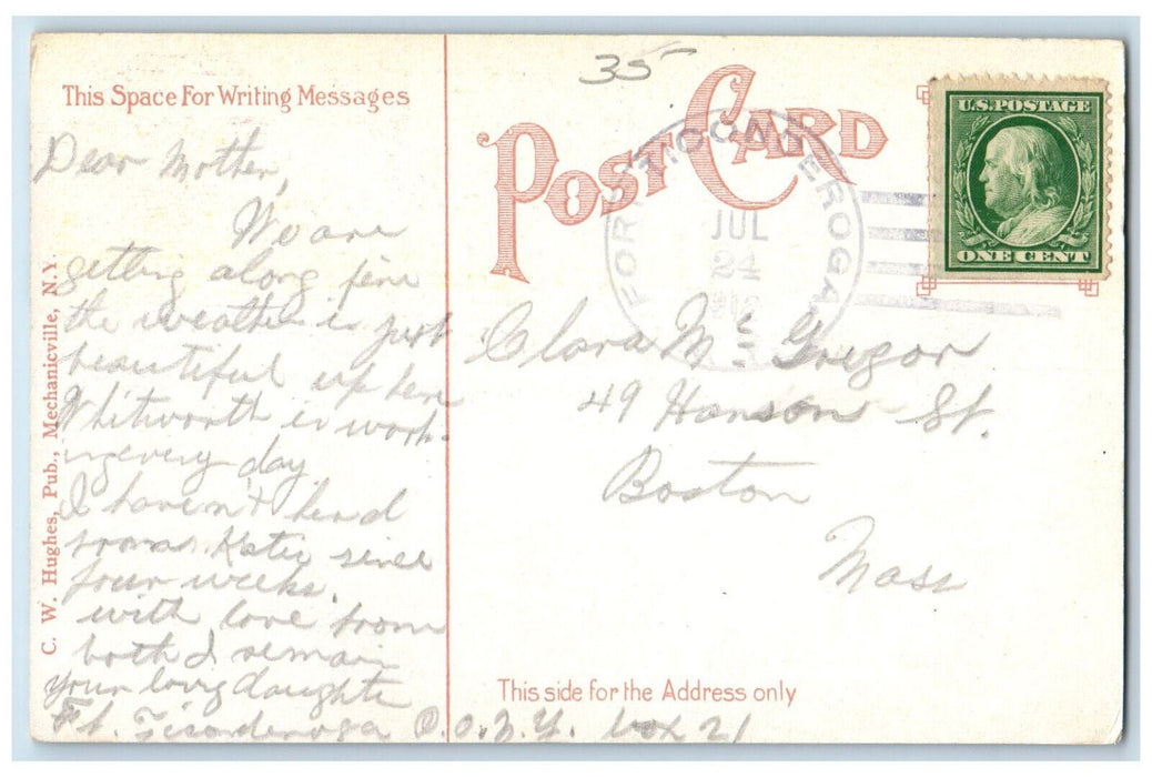 1912 View of Port Henry from Lake Champlain NY Fort Ticonderoga NY Postcard