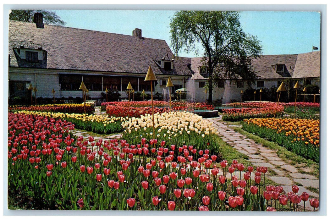 c1960's Patricia Murphy's Candlelight Restaurant Long Island NY Flowers Postcard