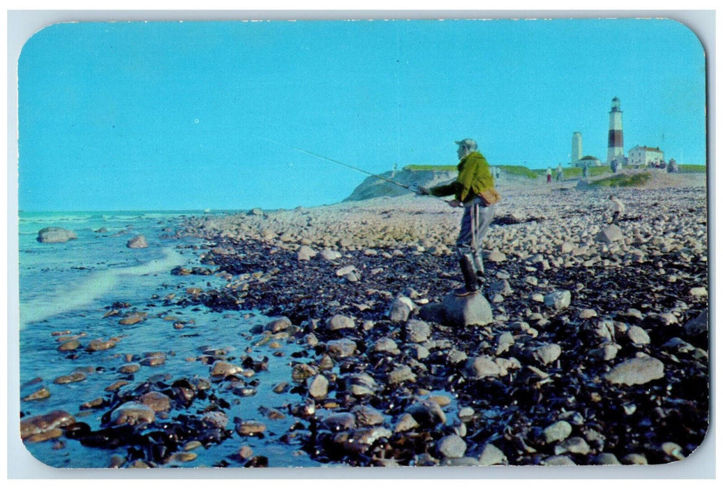 c1960's A Fisherman's Paradise Montauk Point Long Island New York NY Postcard