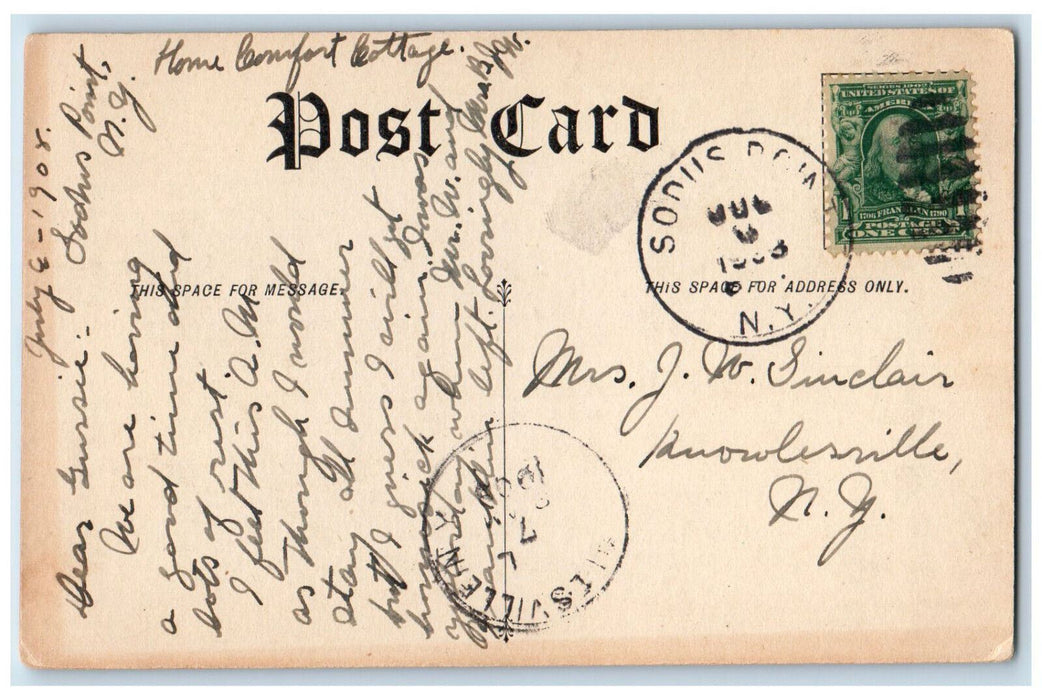 1908 Breakwater and Sand Point Sodus Bay New York NY Antique Postcard