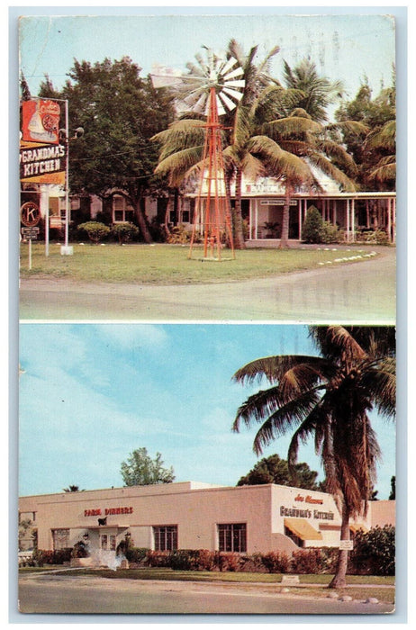 1958 Joe Clemons Grandmas Kitchen Biscayne Boulevard Miami FL Multiview Postcard
