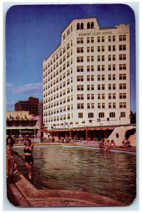 1951 The Robert Clay Hotel Pool and Cabana Club Miami FL Moravia NY Postcard