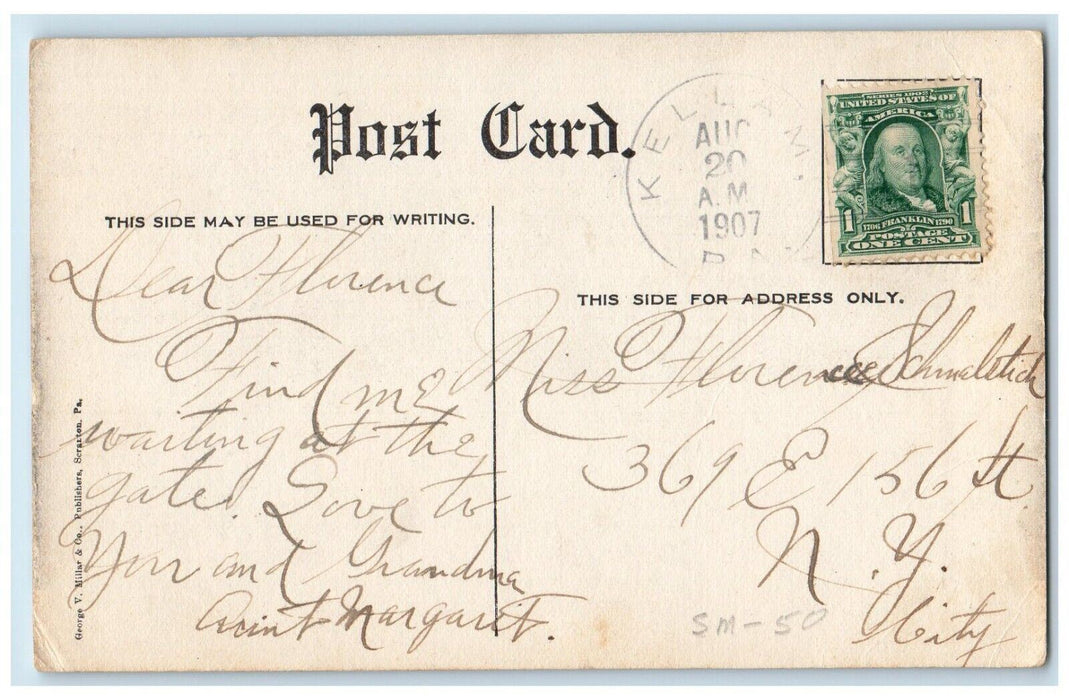 1907 High View Terrace House Exterior Street Road Callicoon New York NY Postcard