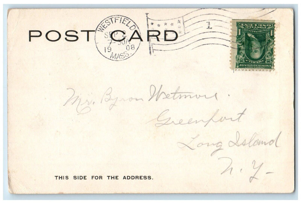 1908 Steamboat Landing Pequot Lake Westfield Massachusetts MA Vintage Postcard