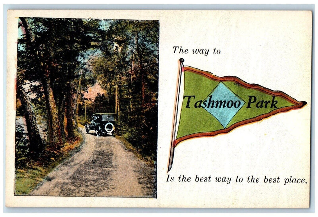c1910 The Way To Tashmoo Park Is Best Way Best Place Pennant Michigan Postcard