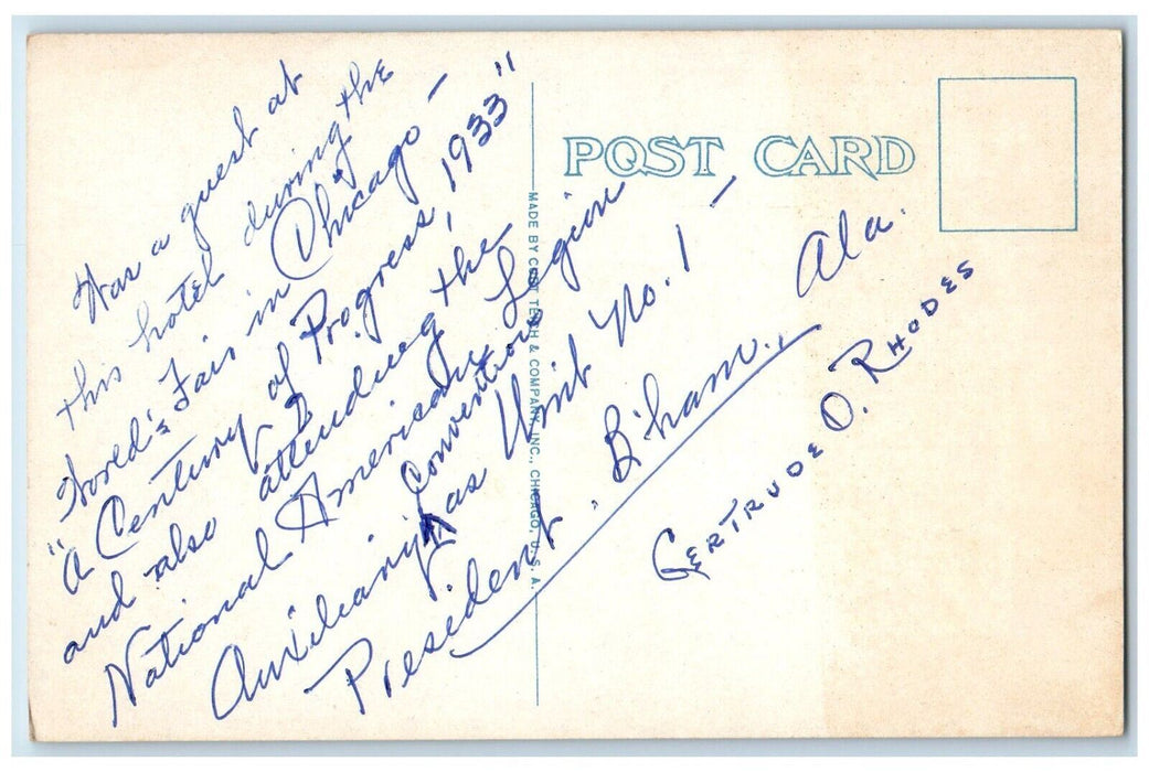 c1920 Passaggio Edgewater Beach Hotel Block Sheridan Road Chicago IL Postcard